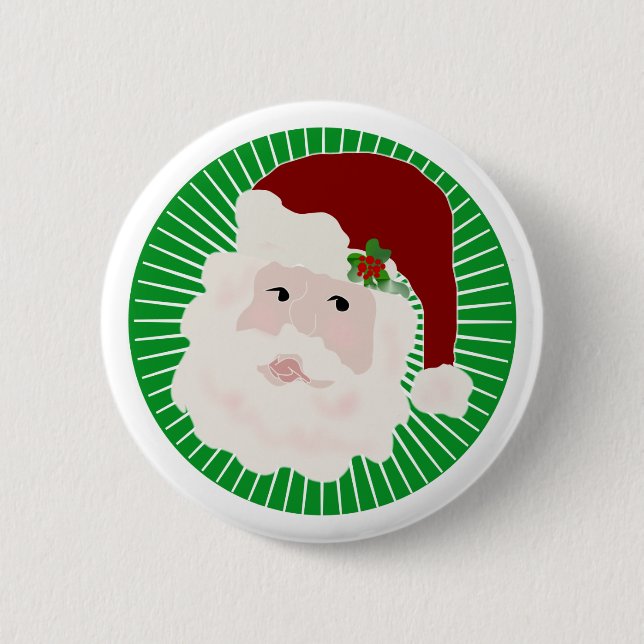 Traditional Santa 6 Cm Round Badge (Front)