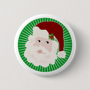 Traditional Santa 6 Cm Round Badge