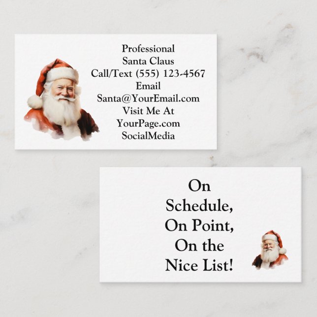 Traditional Santa Claus Business Card (Front/Back)