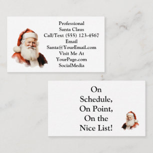 Traditional Santa Claus Business Card Classic Pr