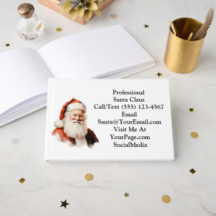 Traditional Santa Claus Business Card Guest Book
