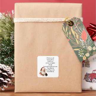 Traditional Santa Claus Business Card Square Sticker