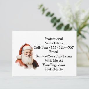Traditional Santa Claus Business Thank You Card