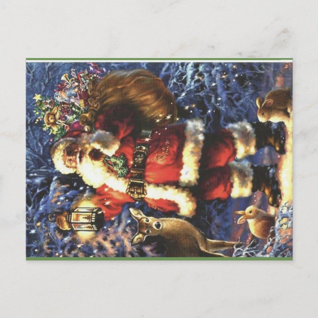 Traditional Santa Claus Holiday Postcard (Front)