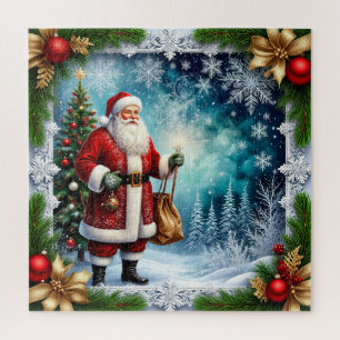 Traditional Santa Claus in Winter Wonderland Jigsaw Puzzle