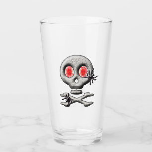 Traditional Scary Halloween Skull and Spiders Glass