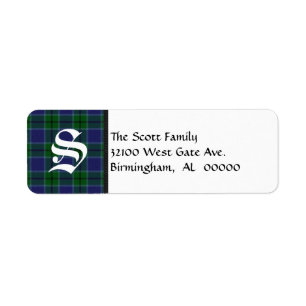Traditional Scott Tartan Plaid Monogram