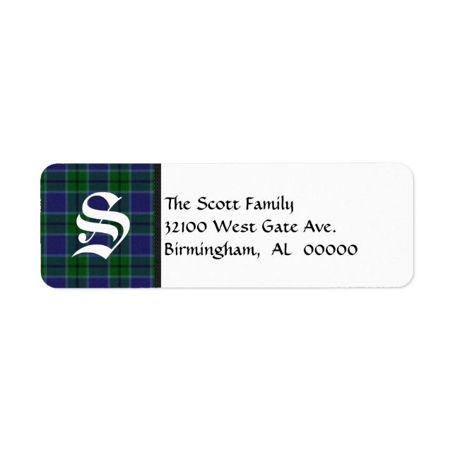 Traditional Scott Tartan Plaid Monogram (Front)