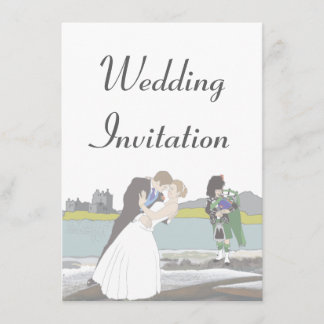 Traditional Scottish and Celtic Wedding Theme Invitation