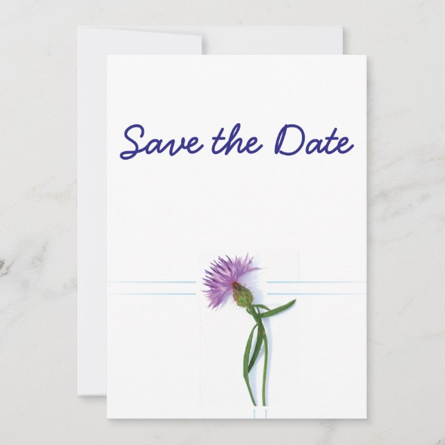 Traditional Scottish and Celtic Wedding Thistle Th Invitation (Front)