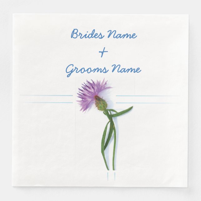 Traditional Scottish and Celtic Wedding Thistle Th Napkin (Front)