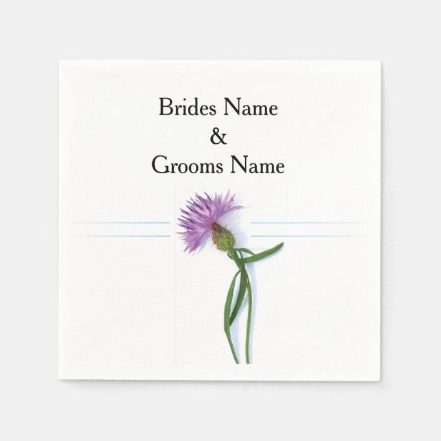 Traditional Scottish and Celtic Wedding Thistle Th Napkin (Front)