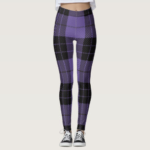 Traditional Scottish Purple Tartan Plaid Leggings