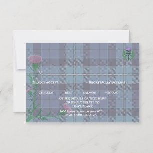 Traditional Scottish Tartan and Scotland Thistle RSVP Card