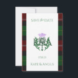 Traditional Scottish Tartan Border and Thistle Save The Date<br><div class="desc">Designed for lovers of Scotland and Scottish culture everywhere. All text is fully customisable. The traditional flower and emblem of Scotland, the thistle and this combined with the delicate background of a red Scottish tartan ensure that this beautiful save the date card shows a love and respect for all things...</div>