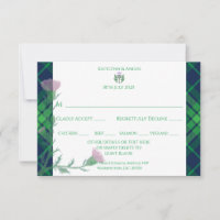 Traditional Scottish Tartan Border & Thistle