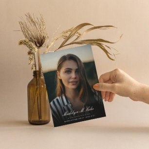 Traditional Script 2023 Graduation Photo Invitation