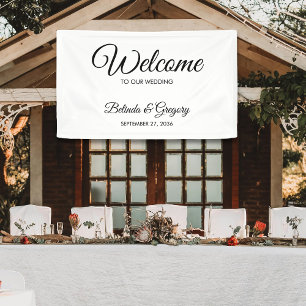 Traditional Script Welcome Wedding Hanging Sign 