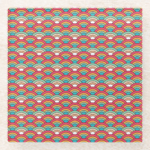 Traditional Seamless Pattern Elegant Design Glass Coaster
