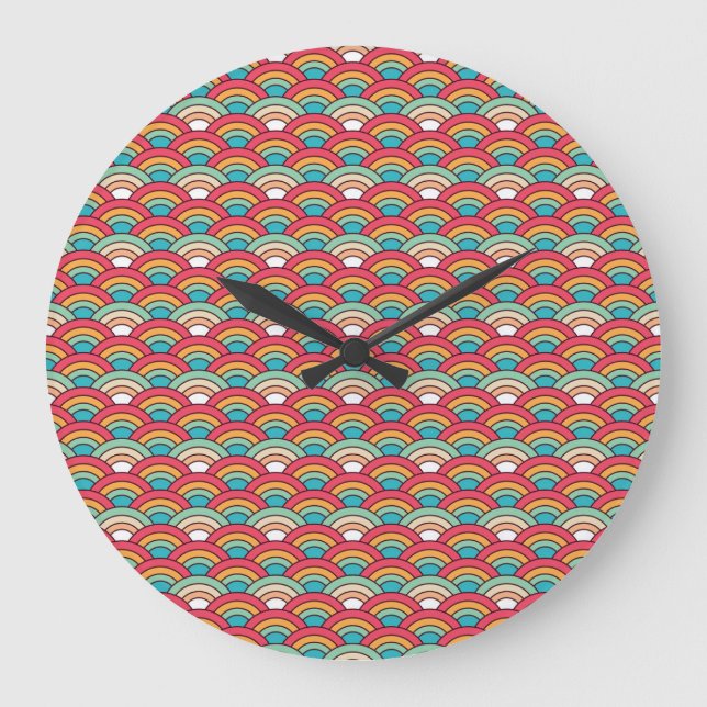 Traditional Seamless Pattern Elegant Design Large Clock (Front)
