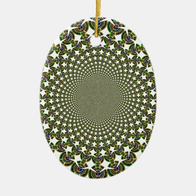 Traditional Seamless Sharks Ceramic Tree Decoration (Front)