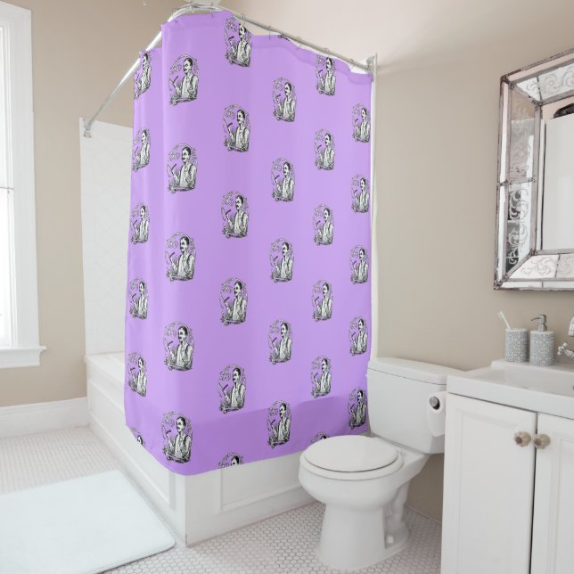 Traditional Shaver's Shower Curtain (In Situ)