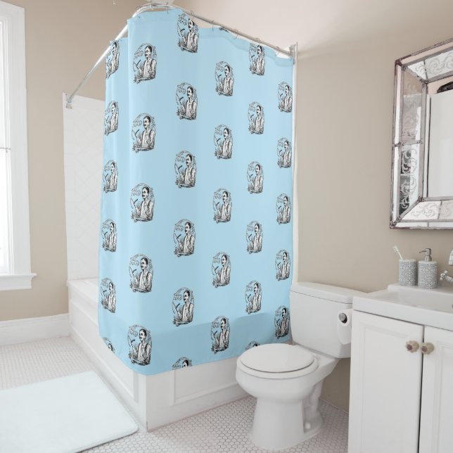 Traditional Shaver's Shower Curtain (In Situ)