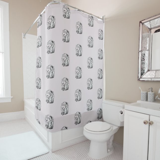 Traditional Shaver's Shower Curtain (In Situ)