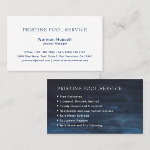 Traditional Simple Professional Navy Blue Business Card