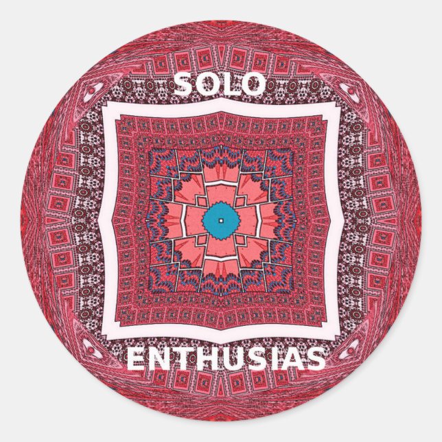 Traditional Sindhi Culture Ajrak Pattern Art Print Classic Round Sticker (Front)