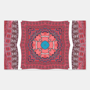 Traditional Sindhi Culture Ajrak Pattern Art Print Rectangular Sticker