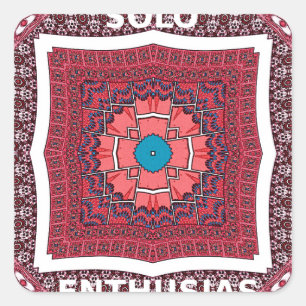 Traditional Sindhi Culture Ajrak Pattern Art Print Square Sticker