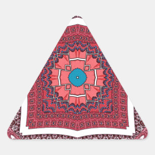 Traditional Sindhi Culture Ajrak Pattern Art Print Triangle Sticker