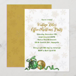 Traditional Snowflakes Office Christmas Party Invitation