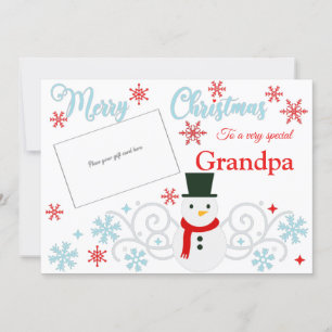 Traditional Snowman Grandpa Gift Card Holder