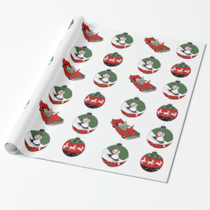 Traditional - Snowman - White Wrapping Paper
