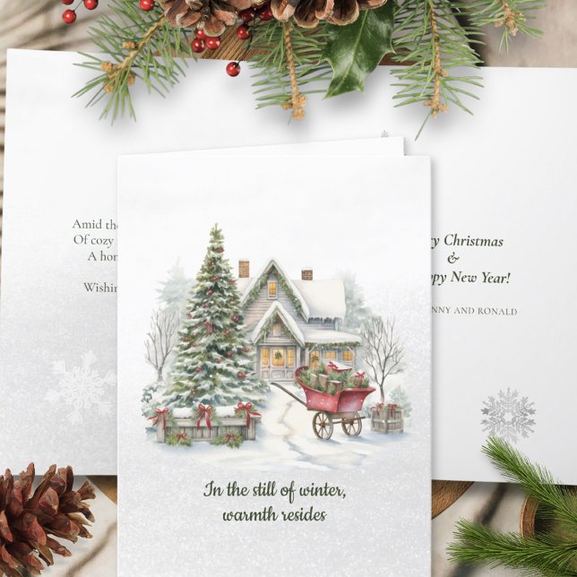 Traditional Snowy Poem Christmas Holiday Card (Creator Uploaded)