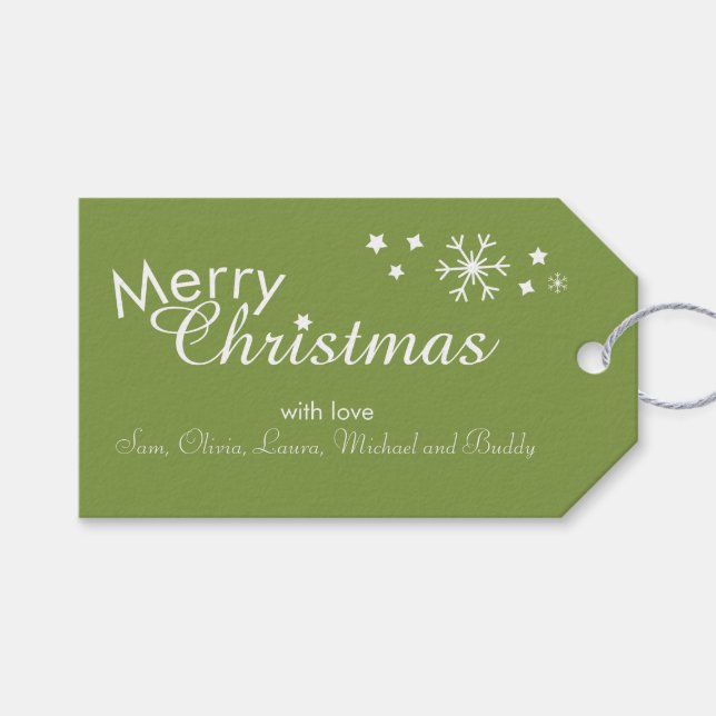 Traditional - Soft Green - Customisable Gift Tags (Front (Horizontal))