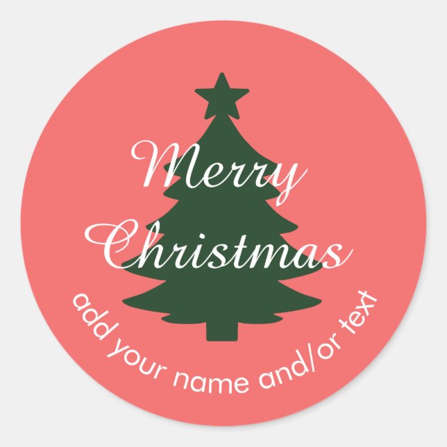 Traditional - Soft Red Custom Christmas Sticker (Front)