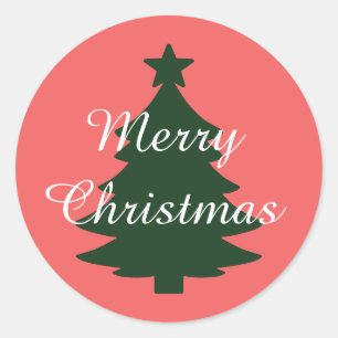 Traditional - Soft Red - Merry Christmas Sticker