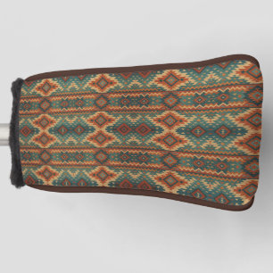 Traditional Southwestern rustic teal & brown Golf Head Cover