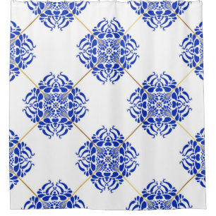 Traditional spain seamless pattern. Spanish cerami Shower Curtain