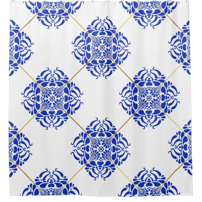 Traditional spain seamless pattern. Spanish cerami Shower Curtain (Front)