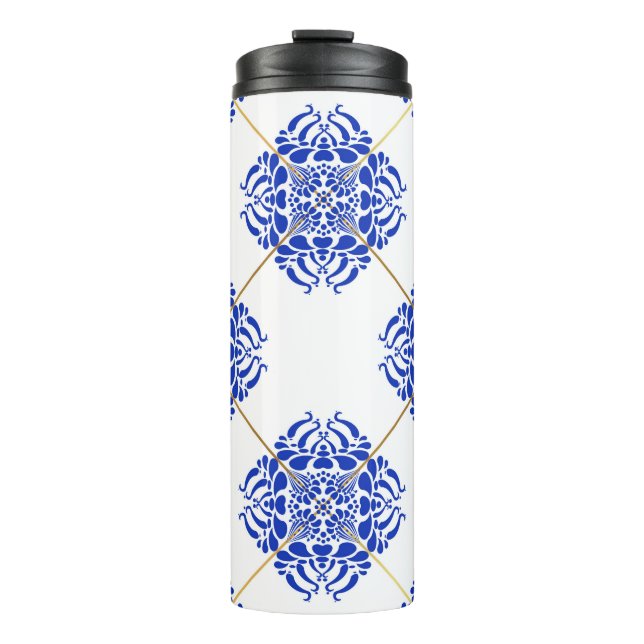 Traditional spain seamless pattern. Spanish cerami Thermal Tumbler (Front)