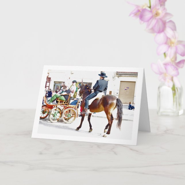 Traditional Spanish Horse Portrait Card (Orchid)