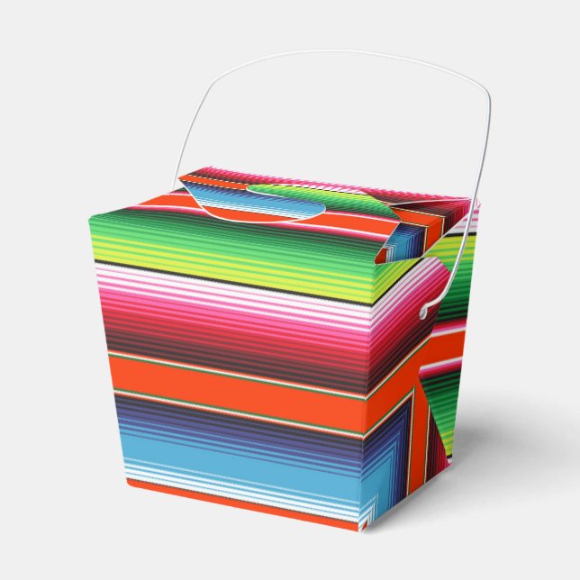 Traditional Spanish Serape Fiesta Mexican Blanket Favour Box (Front Side)