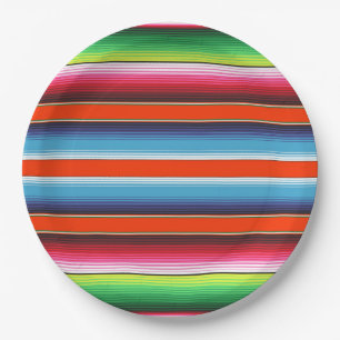 Traditional Spanish Serape Fiesta Mexican Blanket Paper Plate