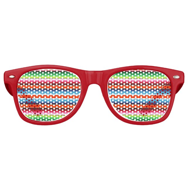 Traditional Spanish Serape Fiesta Mexican Blanket Retro Sunglasses (Front)