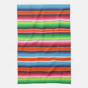 Traditional Spanish Serape Fiesta Mexican Blanket Tea Towel
