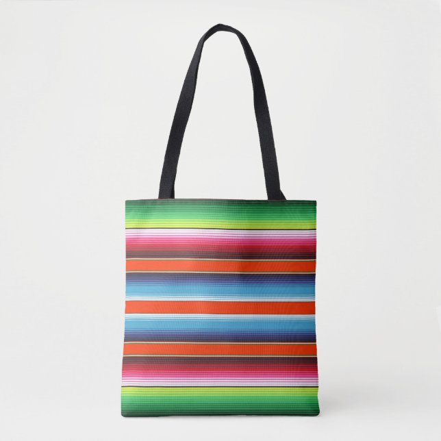Traditional Spanish Serape Fiesta Mexican Blanket Tote Bag (Front)